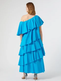 Hot Marina Rinaldi Flounce poplin dress TURQUOISE