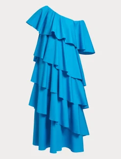 Hot Marina Rinaldi Flounce poplin dress TURQUOISE