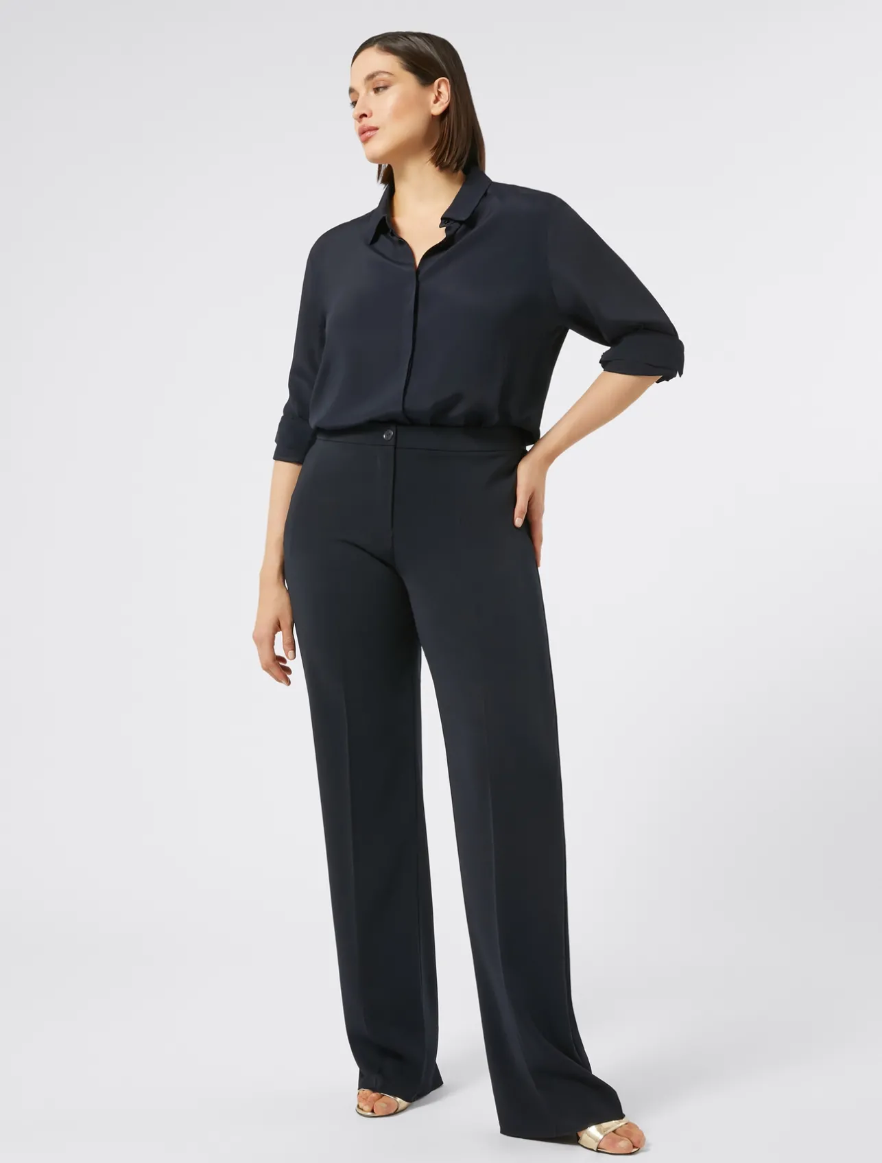 Outlet Marina Rinaldi Fluid cady trousers ULTRAMARINE