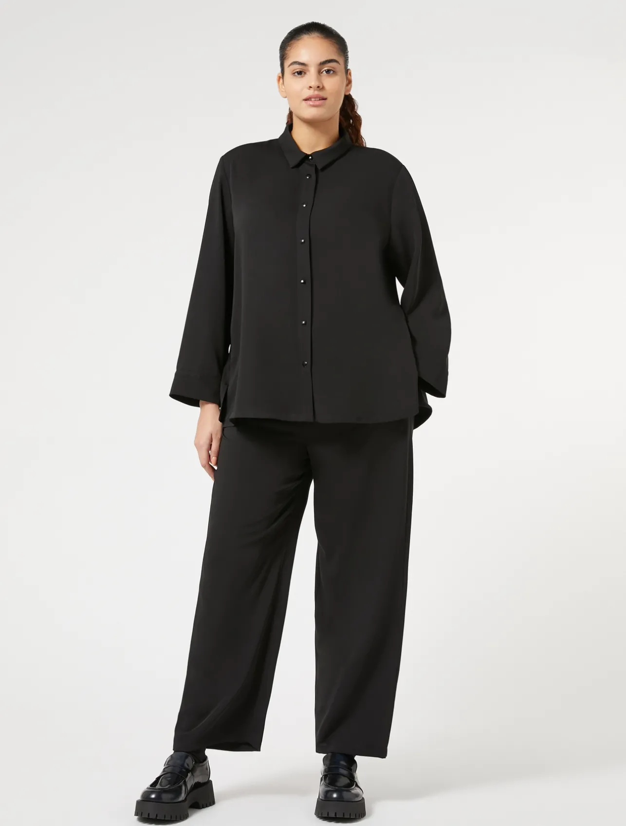 Discount Marina Rinaldi Fluid cady trousers BLACK