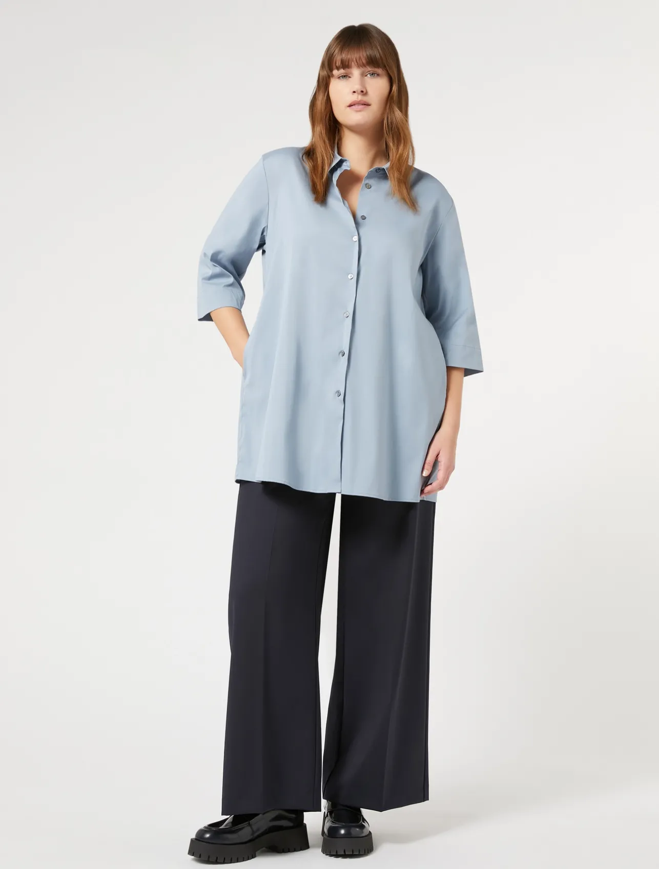 New Marina Rinaldi Fluid gabardine trousers MIDNIGHTBLUE