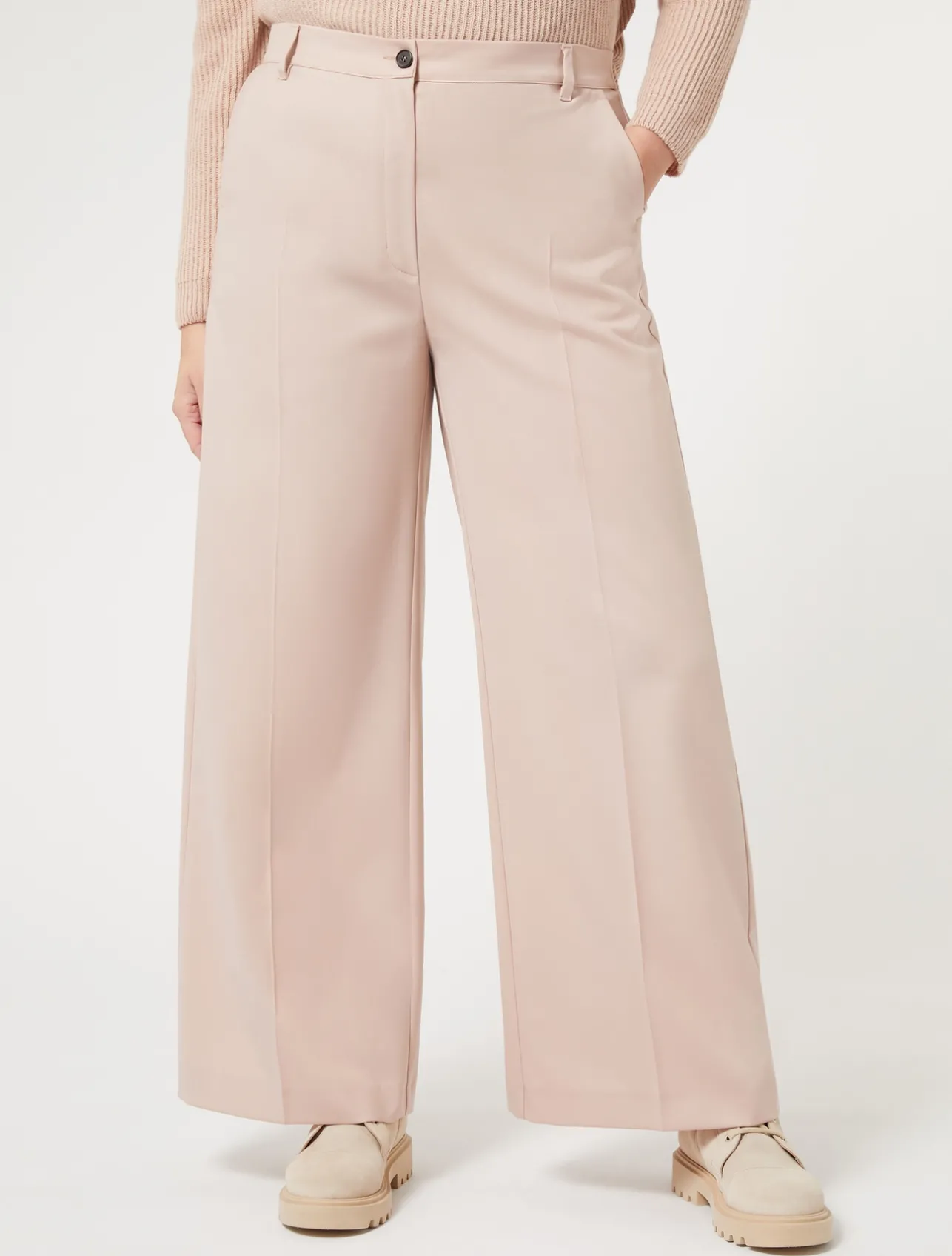 New Marina Rinaldi Fluid gabardine trousers PINK