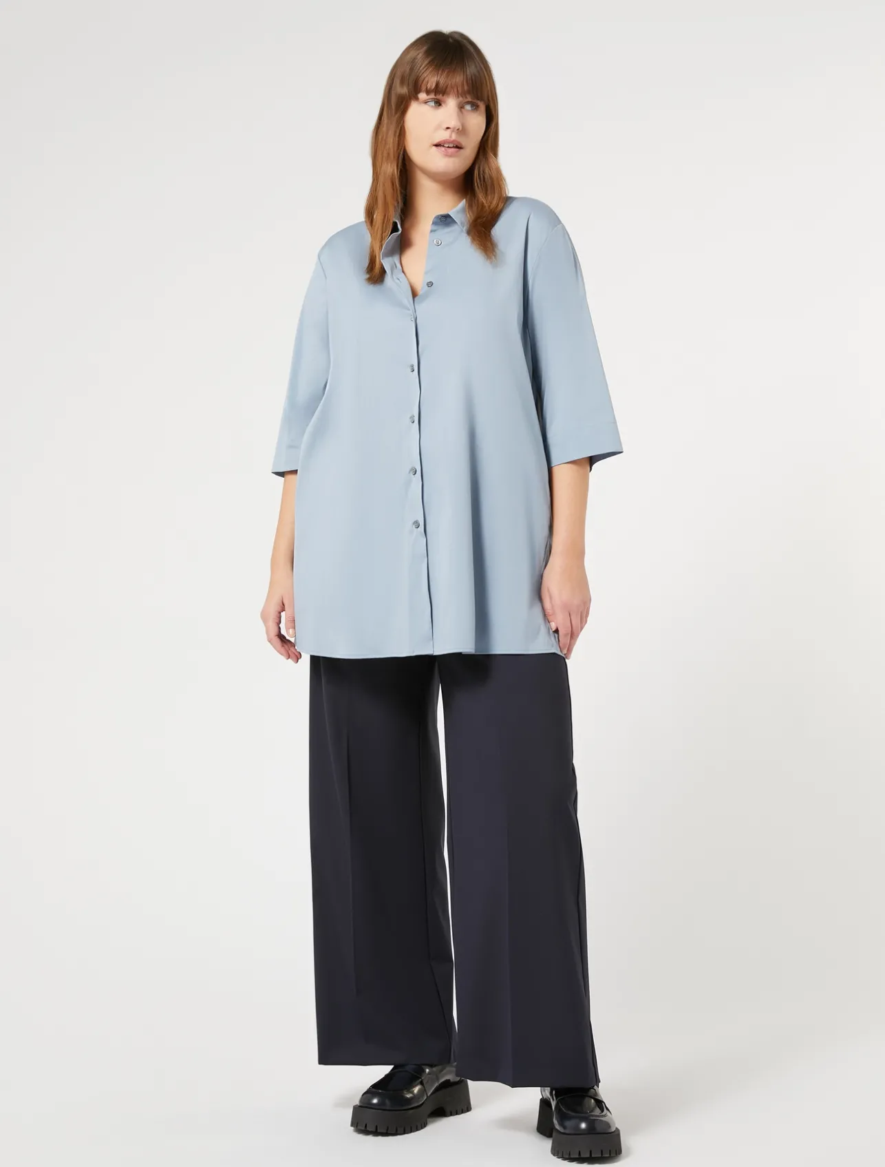 New Marina Rinaldi Fluid gabardine trousers MIDNIGHTBLUE