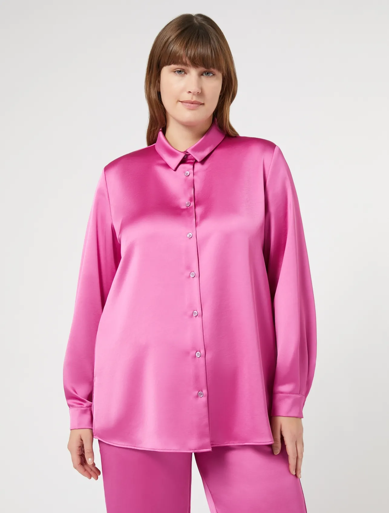 Best Marina Rinaldi Fluid satin shirt ANTIQUEROSE