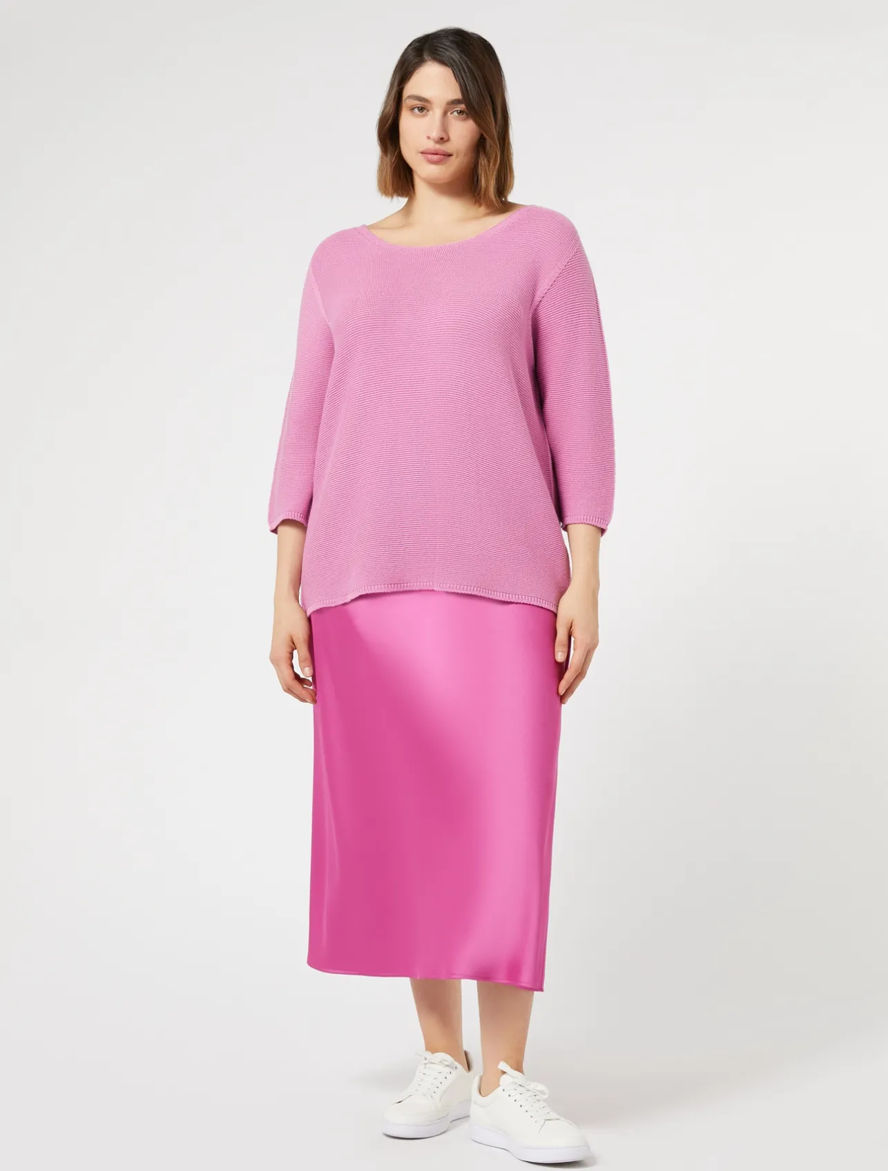 Hot Marina Rinaldi Fluid satin skirt ANTIQUEROSE