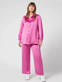 Discount Marina Rinaldi Fluid satin trousers ANTIQUEROSE