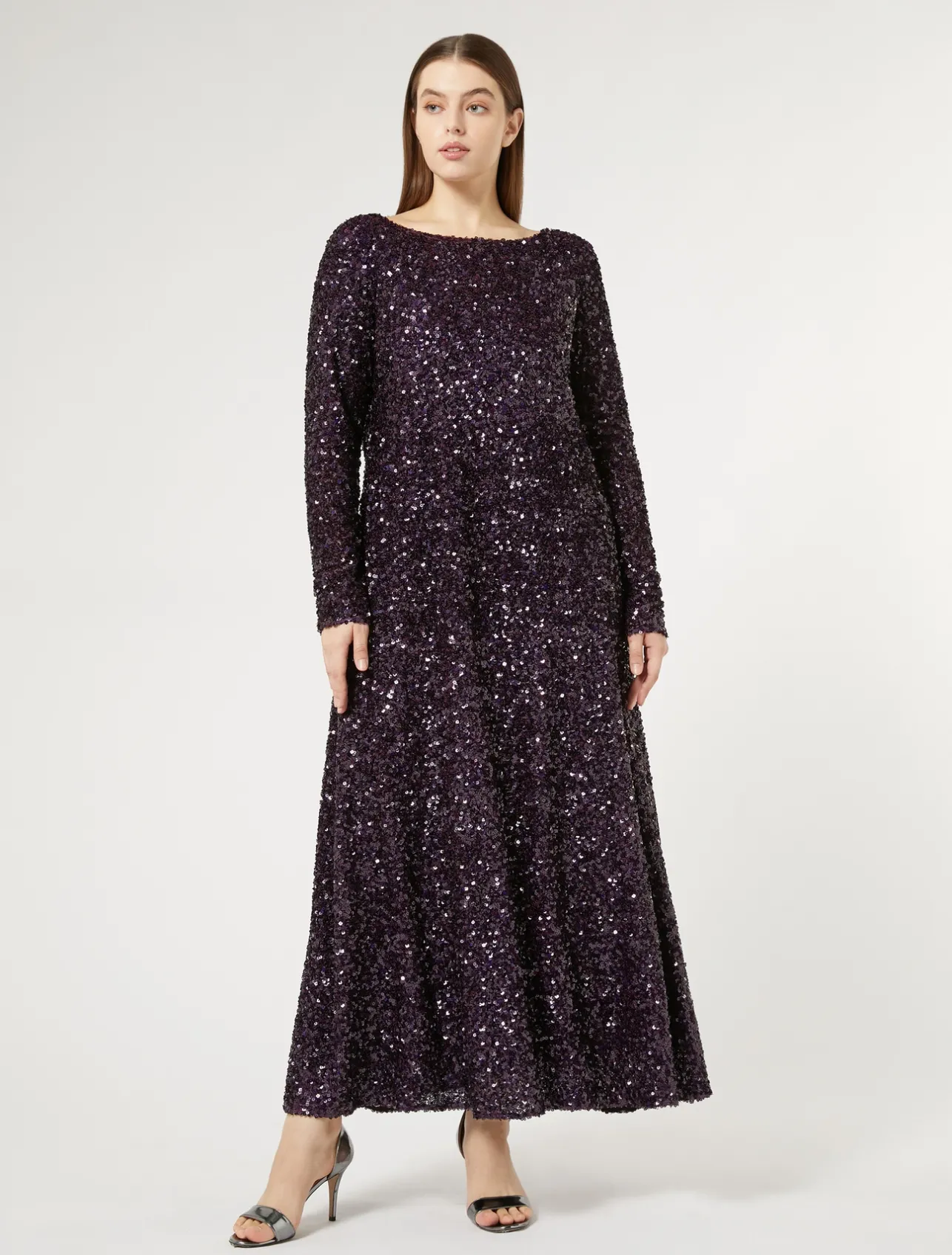 Hot Marina Rinaldi Fully sequinned long dress BORDEAUX