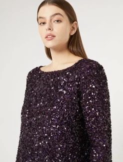 Hot Marina Rinaldi Fully sequinned long dress BORDEAUX