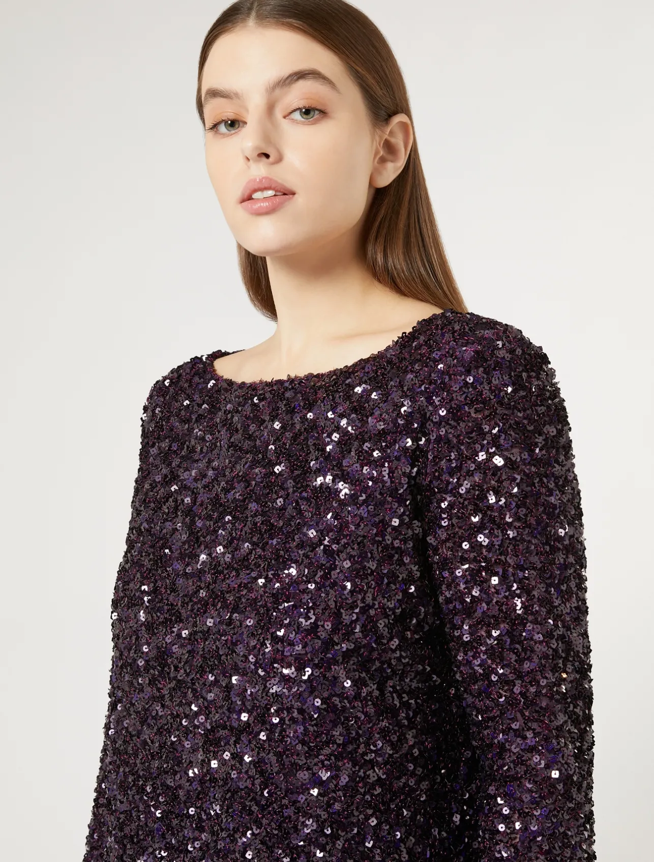 Hot Marina Rinaldi Fully sequinned long dress BORDEAUX