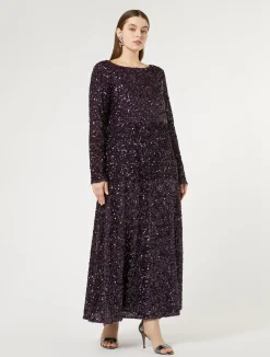 Hot Marina Rinaldi Fully sequinned long dress BORDEAUX