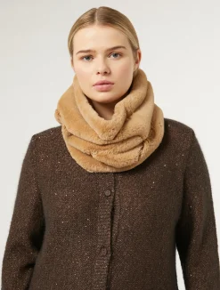 Sale Marina Rinaldi Fur-effect collar CAMEL
