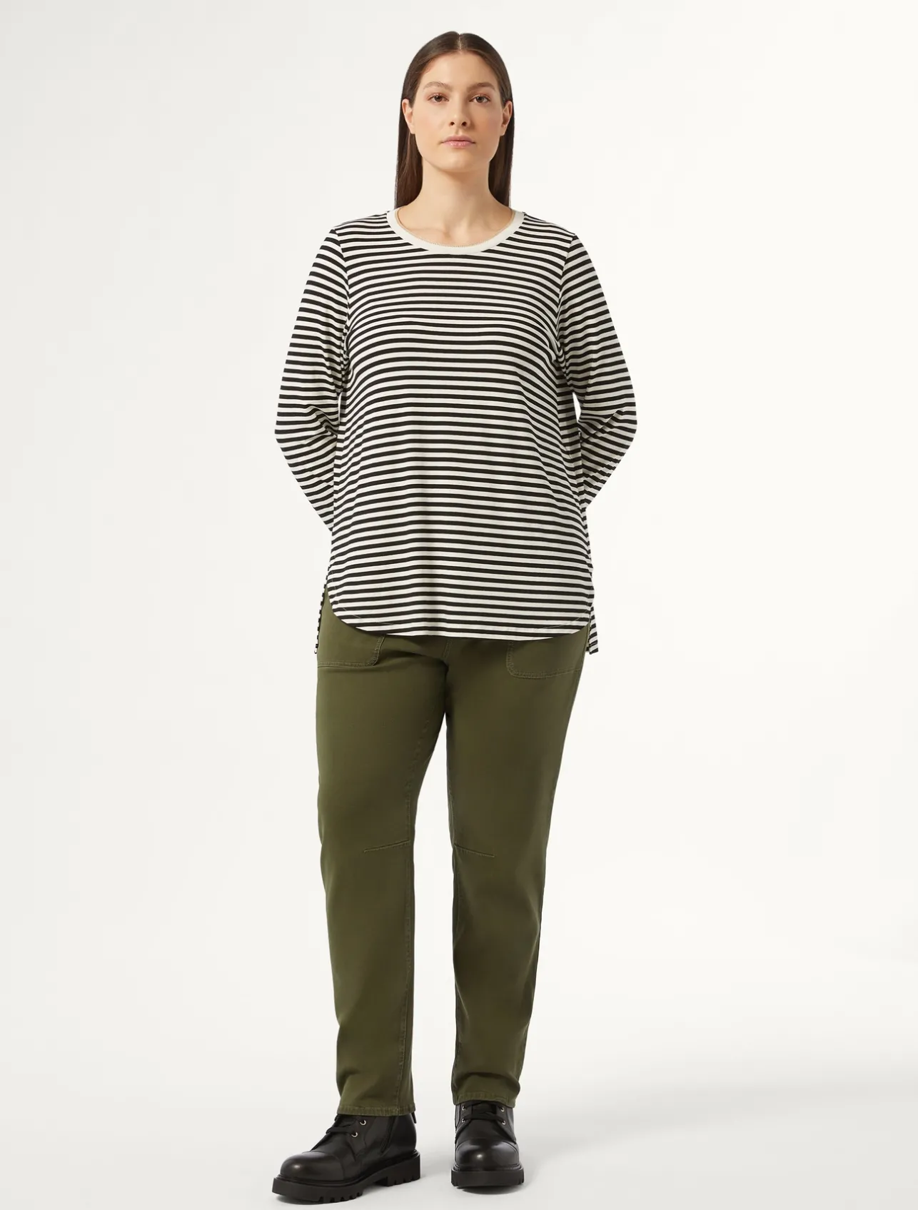 Outlet Marina Rinaldi Gabardine trousers KAKI