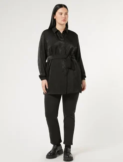 Outlet Marina Rinaldi Gabardine trousers BLACK