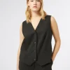 Outlet Marina Rinaldi Gabardine wool dress BLACK