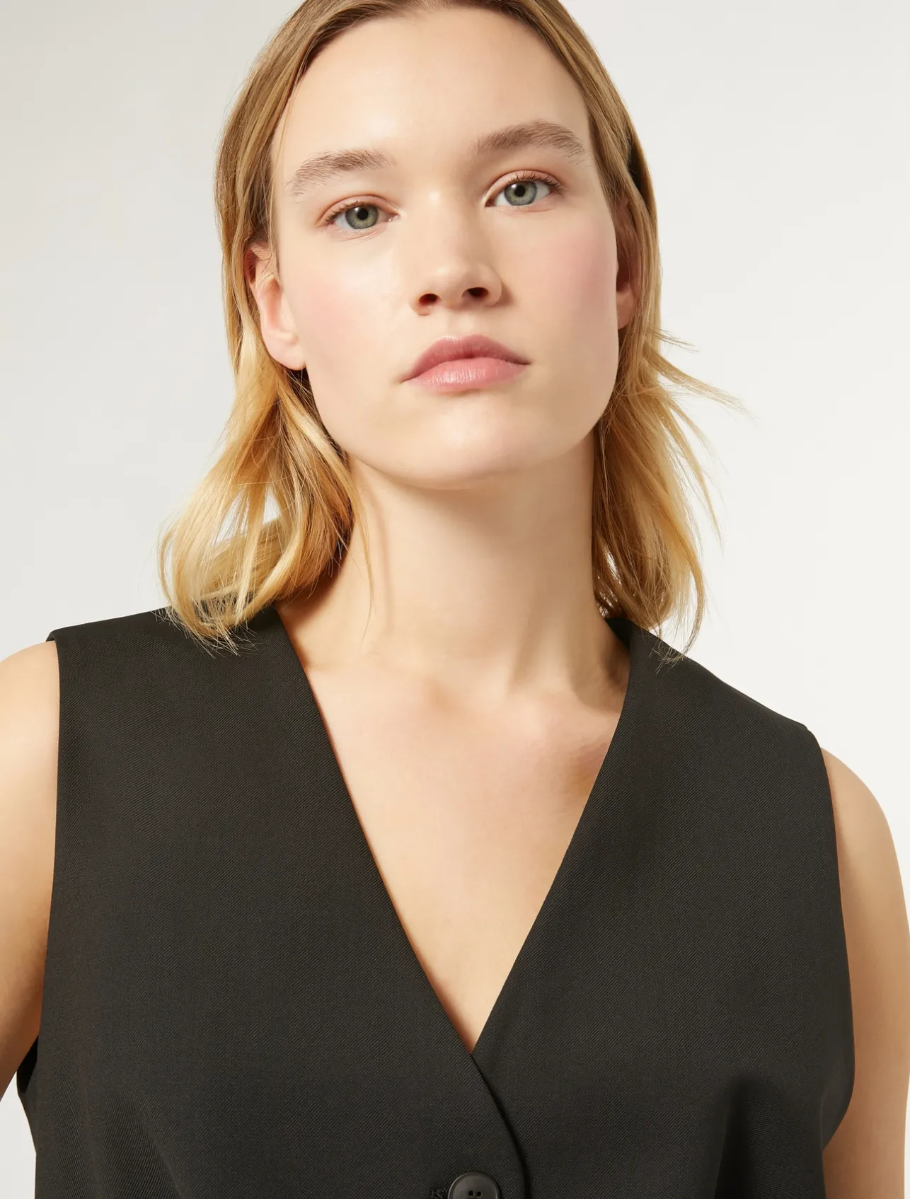 Outlet Marina Rinaldi Gabardine wool dress BLACK