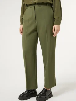 Best Marina Rinaldi Gabardine wool trousers GREEN
