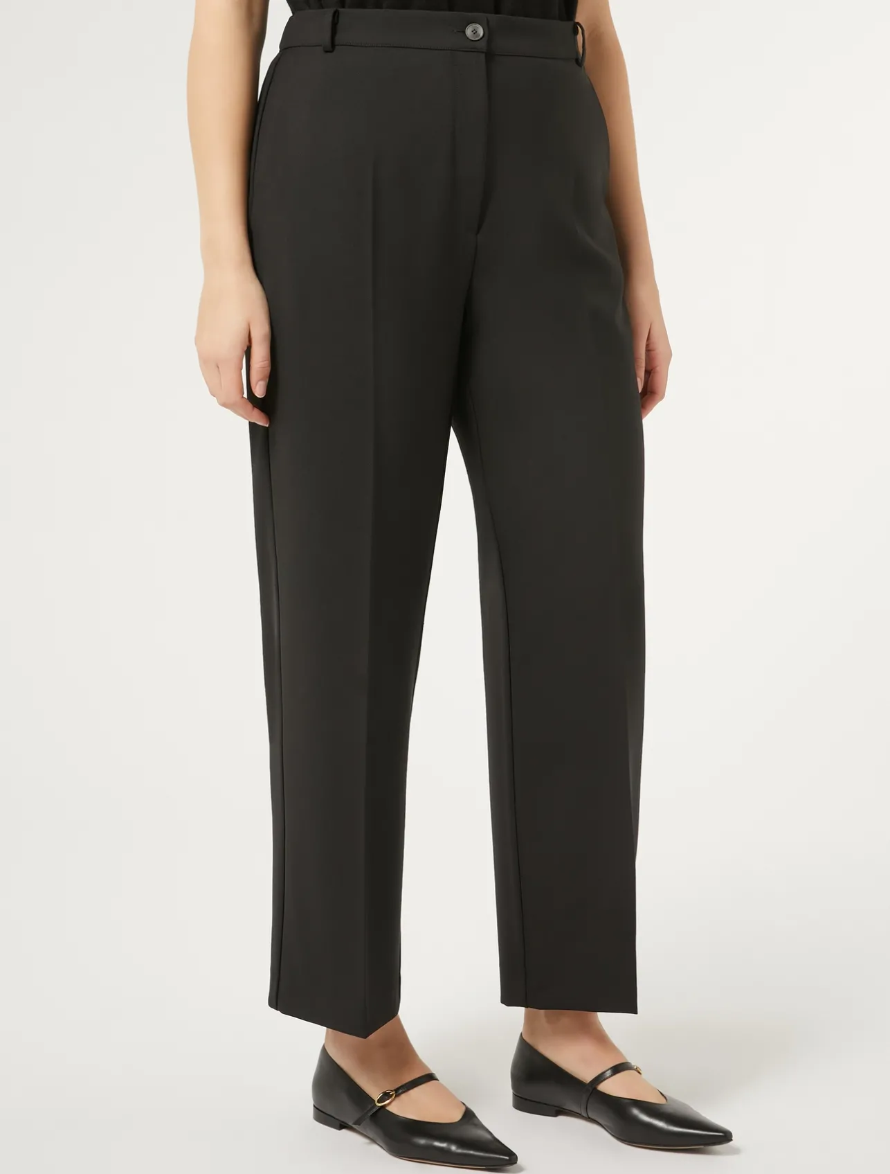 Online Marina Rinaldi Gabardine wool trousers BLACK