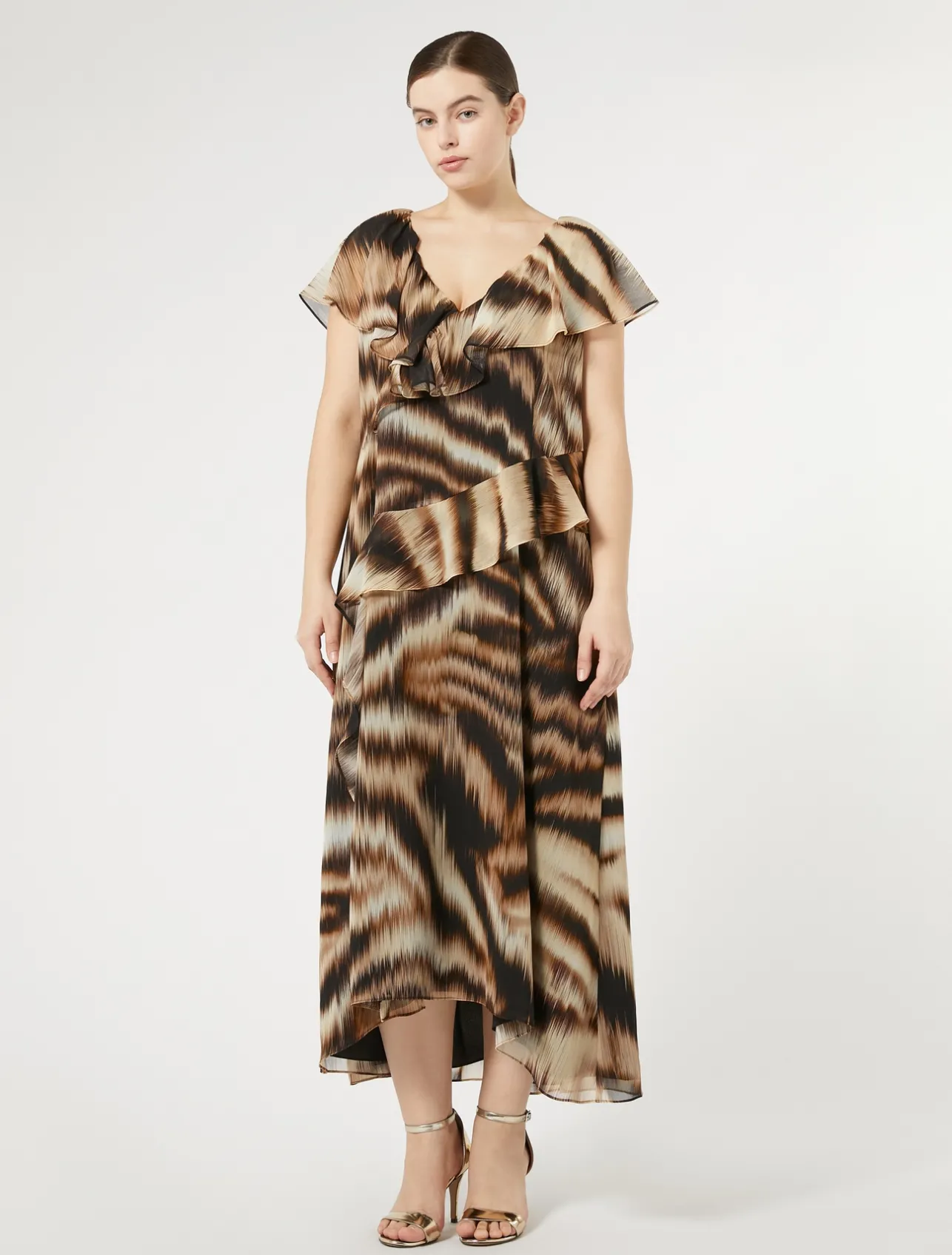 Fashion Marina Rinaldi Georgette dress BLACK
