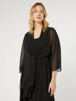 Fashion Marina Rinaldi Georgette shrug BLACK