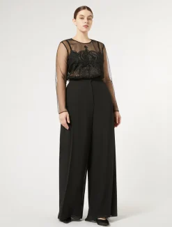Sale Marina Rinaldi Georgette trousers BLACK