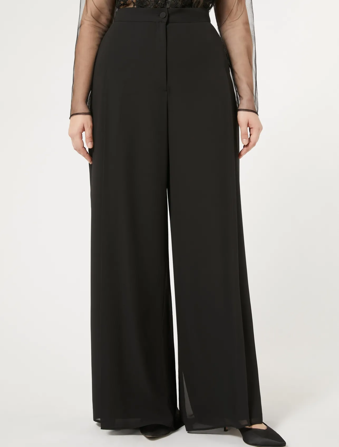 Sale Marina Rinaldi Georgette trousers BLACK