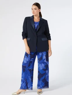 Outlet Marina Rinaldi Georgette trousers MIDNIGHTBLUE