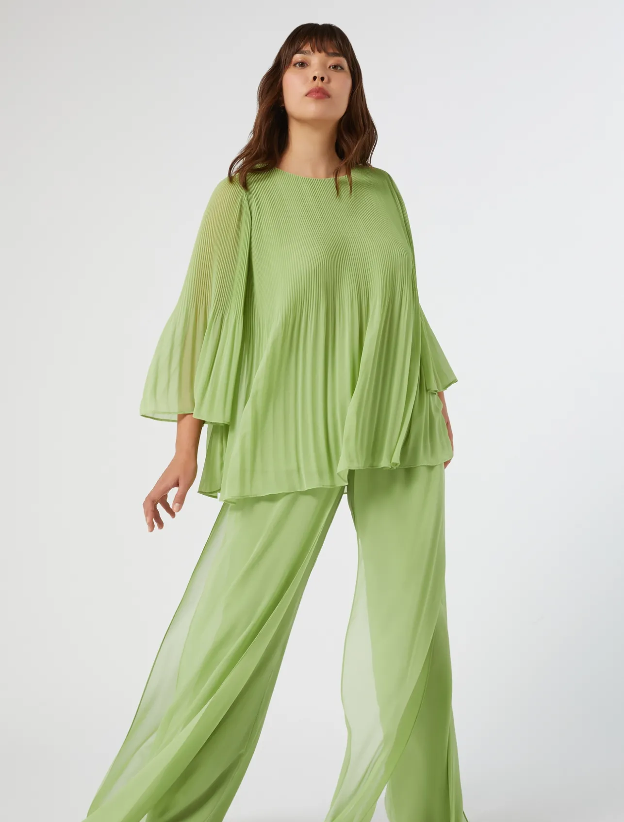 Online Marina Rinaldi Georgette trousers OLIVEGREEN