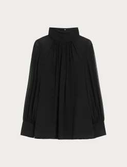 Fashion Marina Rinaldi Georgette tunic BLACK