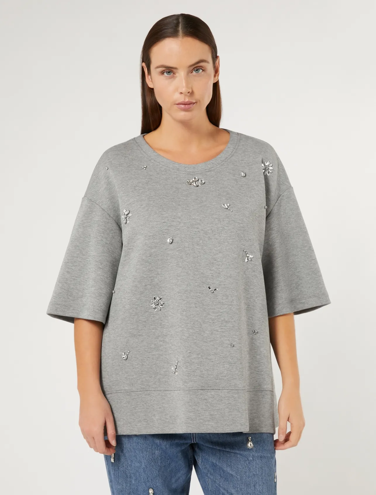 Discount Marina Rinaldi Interlock jersey sweatshirt LIGHTGREY