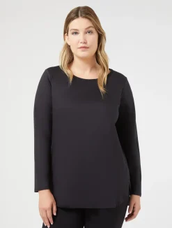 Fashion Marina Rinaldi Interlock jersey T-shirt BLACK
