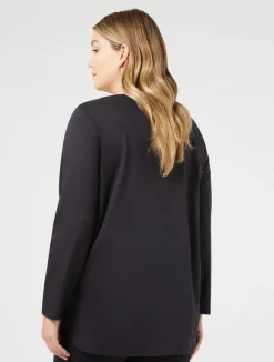 Fashion Marina Rinaldi Interlock jersey T-shirt BLACK