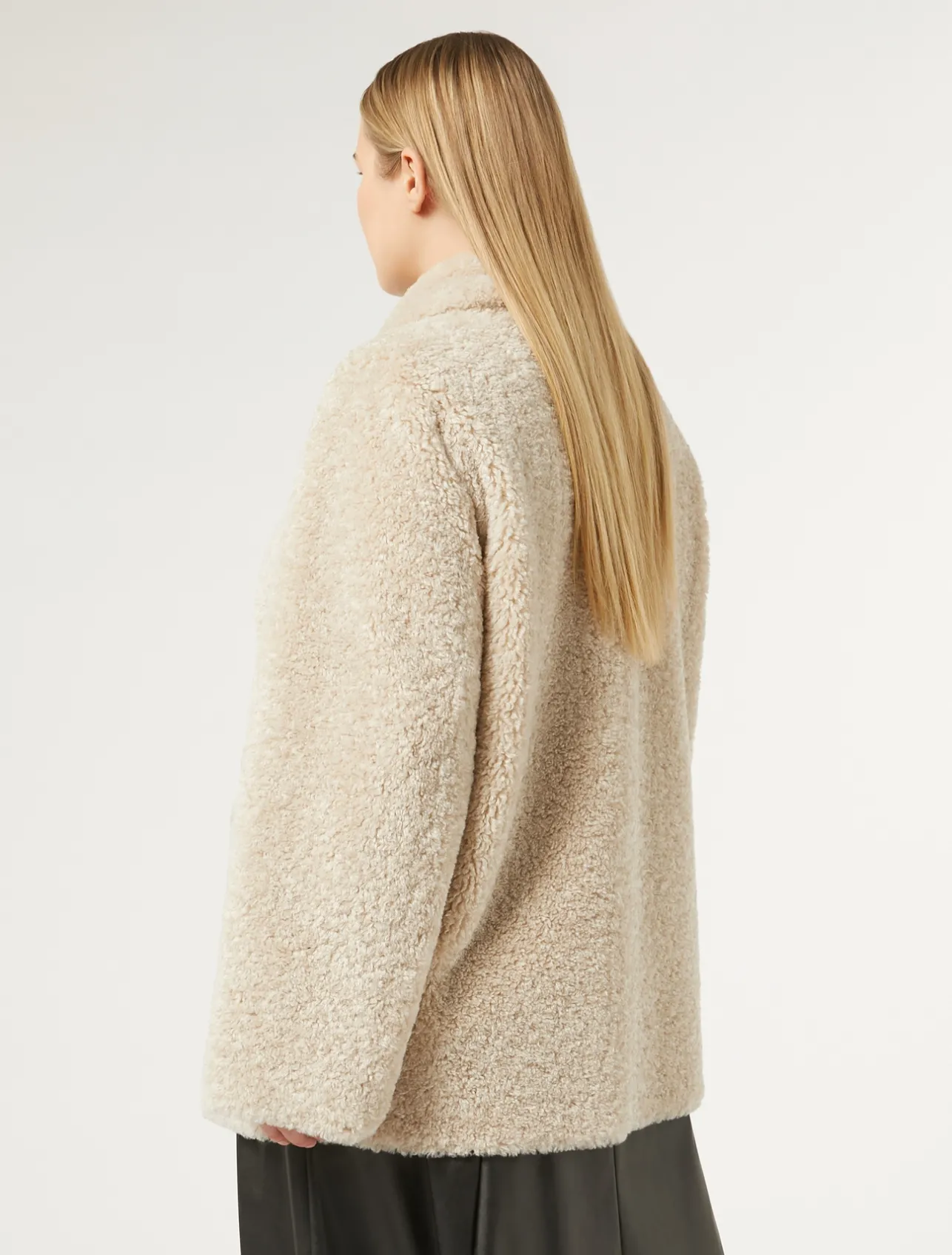 Discount Marina Rinaldi Jacket in sheepskin-effect fabric LIGHTGREY