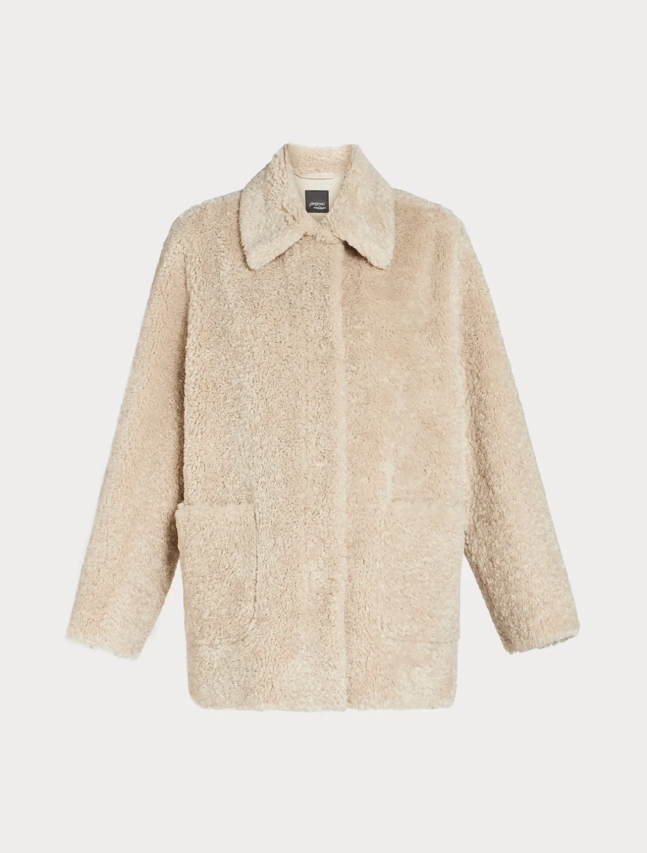 Discount Marina Rinaldi Jacket in sheepskin-effect fabric LIGHTGREY