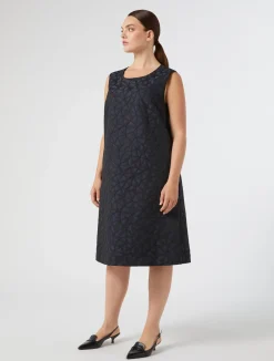 Online Marina Rinaldi Jacquard dress ULTRAMARINE