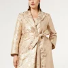Outlet Marina Rinaldi Jacquard duster coat HONEY