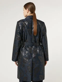 Outlet Marina Rinaldi Jacquard duster coat MIDNIGHTBLUE
