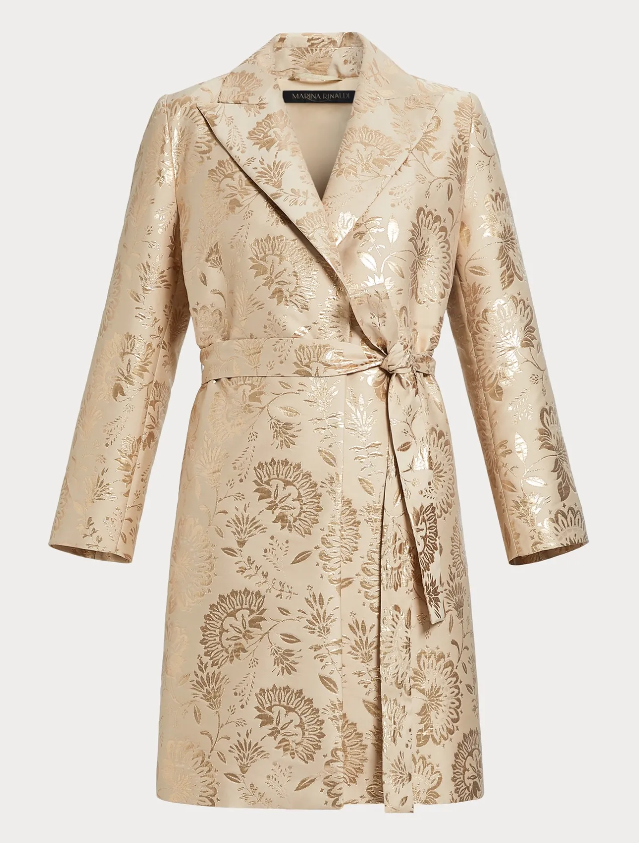 Outlet Marina Rinaldi Jacquard duster coat HONEY