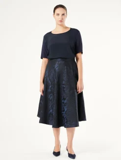Hot Marina Rinaldi Jacquard fabric skirt ULTRAMARINE
