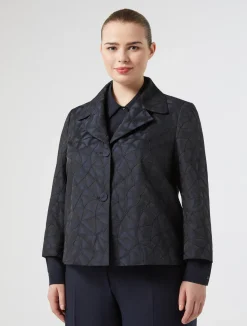 New Marina Rinaldi Jacquard jacket ULTRAMARINE