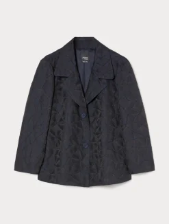 New Marina Rinaldi Jacquard jacket ULTRAMARINE