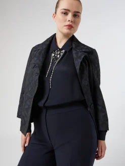 New Marina Rinaldi Jacquard jacket ULTRAMARINE