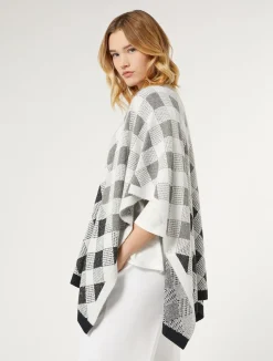 Clearance Marina Rinaldi Jacquard piqué cape MEDIUMGREY