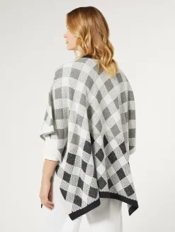Clearance Marina Rinaldi Jacquard piqué cape MEDIUMGREY