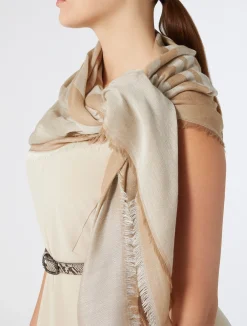 Fashion Marina Rinaldi Jacquard stole in a cashmere blend BEIGE