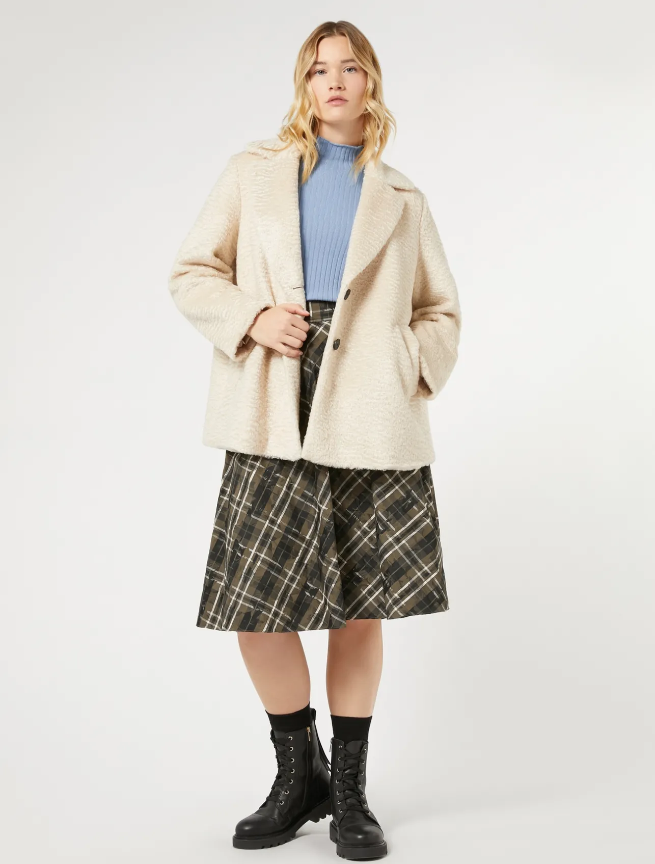 Discount Marina Rinaldi Jacquard taffeta skirt KAKI