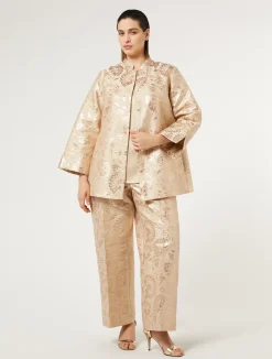Discount Marina Rinaldi Jacquard trousers HONEY