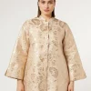 Fashion Marina Rinaldi Jacquard tunic HONEY