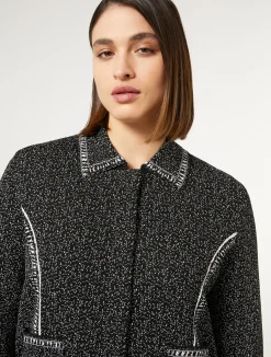 Discount Marina Rinaldi Jacquard viscose cardigan BLACKWHITE