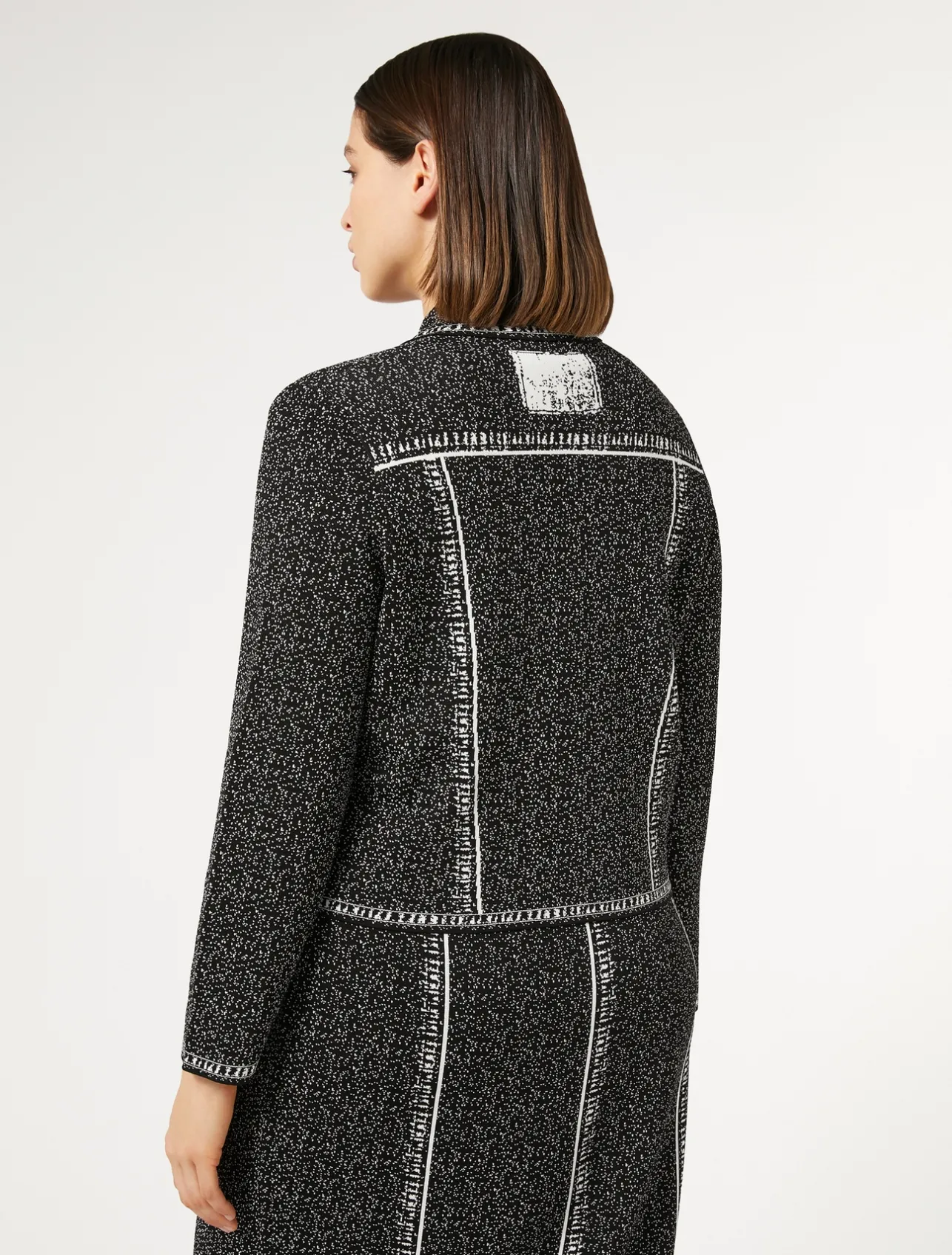 Discount Marina Rinaldi Jacquard viscose cardigan BLACKWHITE