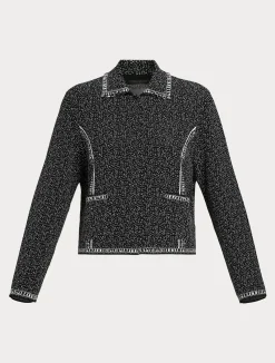 Discount Marina Rinaldi Jacquard viscose cardigan BLACKWHITE